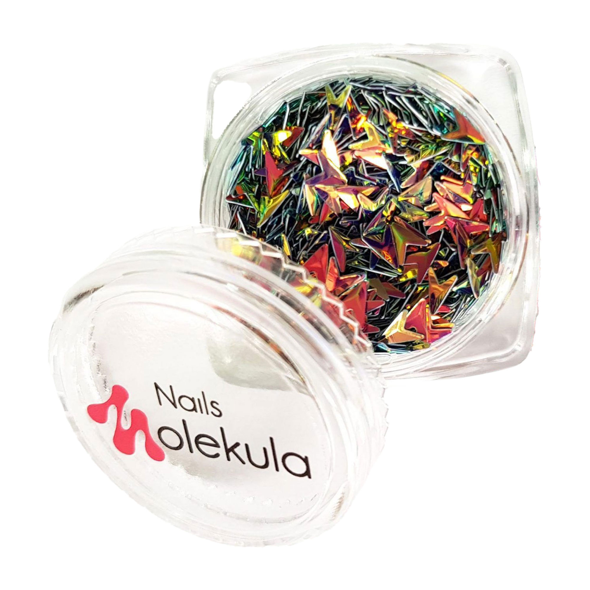 Декор для нігтів Nails Molekula Professional Луска дракона, куточок, рожево-зелений голографік, 1.5 г (ML1106)